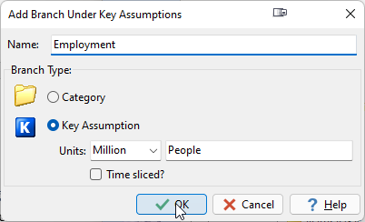 Adding the employment Key Assumption